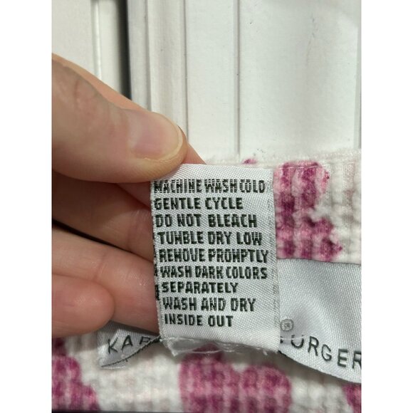 Karen Neuburger Heart Print Zip Front Tunic Medium Cotton Blend Waffle Knit - Picture 8 of 10